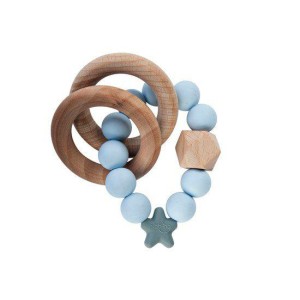 Μασητικό-Κρίκος Οδοντοφυίας Stellar Nat. Wood Soft Μπλε Nibbling