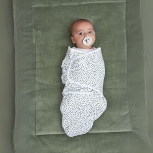 Meyco Swaddle Βρεφική Κουβέρτα Φασκιώματος 2τμχ Cheetah/Forest green 0-3 μηνών