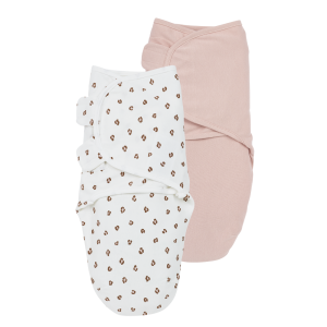 Meyco Swaddle Βρεφική Κουβέρτα Φασκιώματος 2τμχ Mini Panther Soft Pink 0-3 μηνών