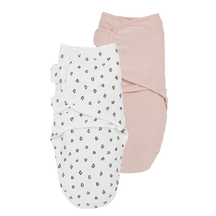 Meyco Swaddle Βρεφική Κουβέρτα Φασκιώματος 2τμχ Mini Panther Soft Pink 0-3 μηνών