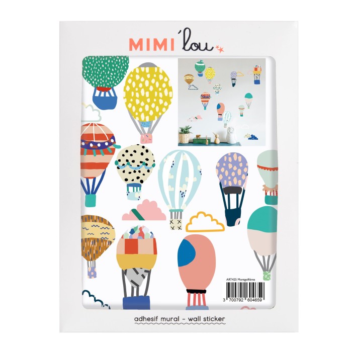 Mimi'lou: Αυτοκόλλητα Τοίχου Πολύχρωμο Just a touch Hot Air Balloons Mimi'lou: Αυτοκόλλητα Τοίχου Πολύχρωμο Just a touch Hot Air Balloons