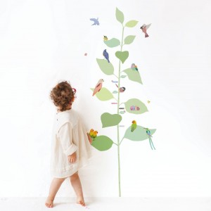 Mimi'lou Αυτοκόλλητο Τοίχου Aναστημόμετρο With The Birds