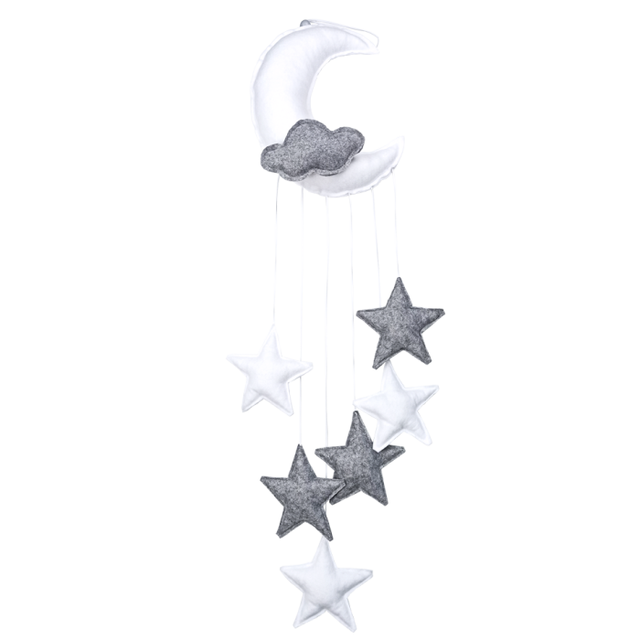 Mobil Φεγγάρι Με Αστεράκια Γκρι Baby Star Mobil Φεγγάρι Με Αστεράκια Γκρι Baby Star
