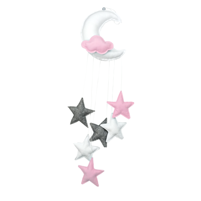 Mobil Φεγγάρι Με Αστεράκια Ροζ Baby Star Mobil Φεγγάρι Με Αστεράκια Ροζ Baby Star
