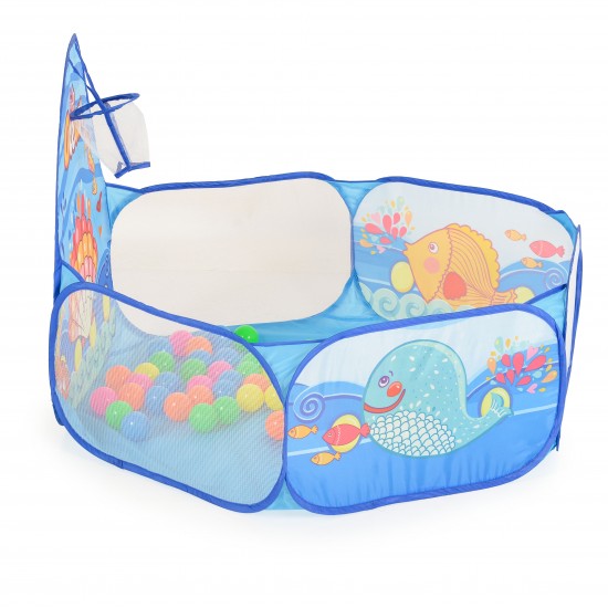 Moni Μπαλοπισίνα 120cm Mε Μπασκέτα Kαι 50 μπάλλες