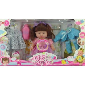 Μωρό Κούκλα May-May 18cm Καστανή με Σετ Ρούχων 218-D Μωρό Κούκλα May-May 18cm Καστανή με Σετ Ρούχων 218-D