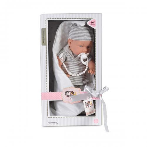 Μωρό Κούκλα με Πιπίλα 41cm Moni 8531