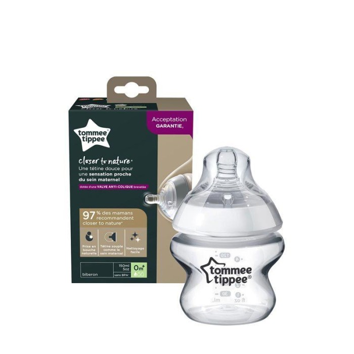 Μπιμπερό Γυάλινο 150ml Με Θηλή Σιλικόνης Tommee Tippee