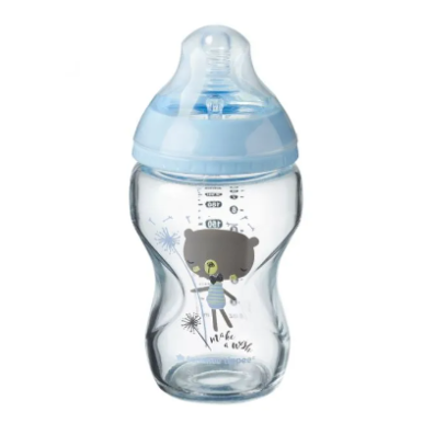 Μπιμπερό Γυάλινο Μπλε Closer To Nature 250ml Με Θηλή Σιλικόνης 0m+Tommee Tippee Μπιμπερό Γυάλινο Μπλε Closer To Nature 250ml Με Θηλή Σιλικόνης 0m+Tommee Tippee