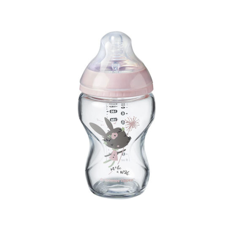 Μπιμπερό Γυάλινο Ροζ Closer To Nature 250ml Με Θηλή Σιλικόνης 0m+Tommee Tippee Μπιμπερό Γυάλινο Ροζ Closer To Nature 250ml Με Θηλή Σιλικόνης 0m+Tommee Tippee