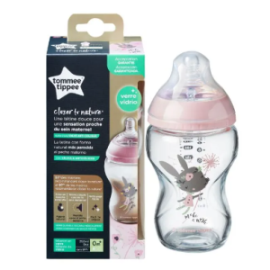 Μπιμπερό Γυάλινο Ροζ Closer To Nature 250ml Με Θηλή Σιλικόνης 0m+Tommee Tippee Μπιμπερό Γυάλινο Ροζ Closer To Nature 250ml Με Θηλή Σιλικόνης 0m+Tommee Tippee