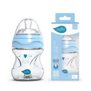 Μπιμπερό Γυάλινο Anticolic 6013 Blue 140ml 0m+ Nuvita