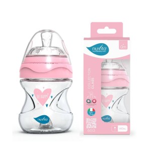 Μπιμπερό Γυάλινο Anticolic 6013 Pink 140ml 0m+ Nuvita