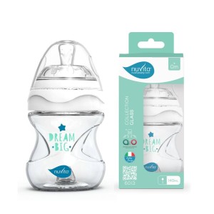Μπιμπερό Γυάλινο Anticolic 6013 White 140ml 0m+ Nuvita