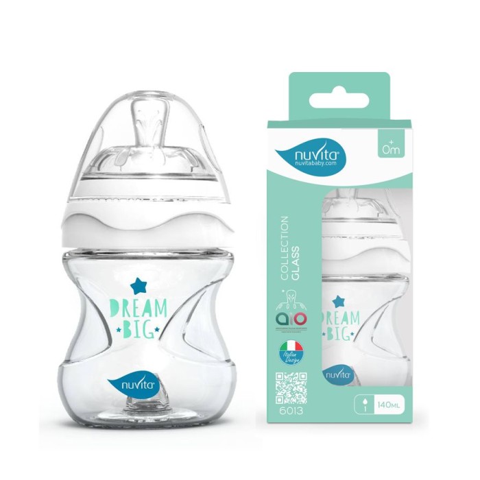 Μπιμπερό Γυάλινο Anticolic 6013 White 140ml 0m+ Nuvita Μπιμπερό Γυάλινο Anticolic 6013 White 140ml 0m+ Nuvita