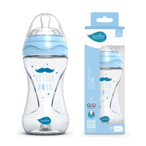 Μπιμπερό Γυάλινο Anticolic 6033 Blue 240ml 2m+ Nuvita