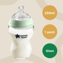 Μπιμπερό Γυάλινο Closer To Nature 250ml Με Θηλή Σιλικόνης 0m+ Tommee Tippee