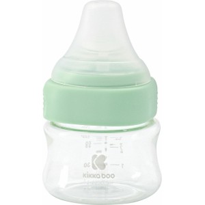 Mπιμπερό Γυάλινο Με Ασύμμετρη Θηλή Σιλικόνης 100ml Mint Kikka Boo