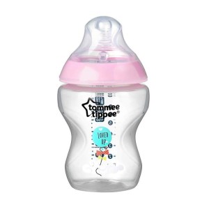 Πλαστικό Μπιμπερό Closer To Nature  Μικρής Ροής 260ml Ρόζ Tommee Tippee