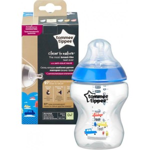 Πλαστικό Μπιμπερό Closer To Nature Μικρής Ροής 260ml Μπλέ Tommee Tippee Πλαστικό Μπιμπερό Closer To Nature Μικρής Ροής 260ml Μπλέ Tommee Tippee
