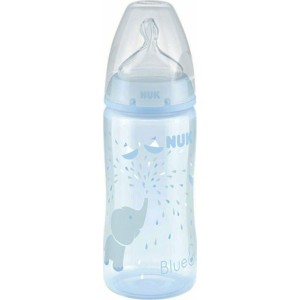 Μπιμπερό πολυπροπυλενίου First Choice Plus 300ml Temperature Control με Θηλή Σιλικόνης 0-6m Μπλε Ελέφαντας Nuk