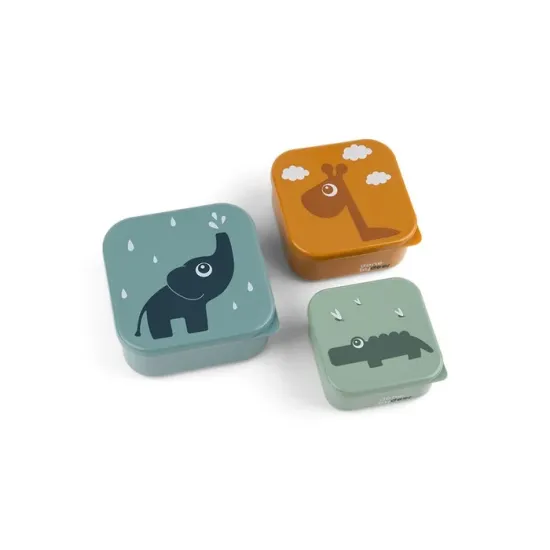 Μπωλ με Καπάκι Σετ 3τεμ Deer friends Μπλε mix Done By Deer