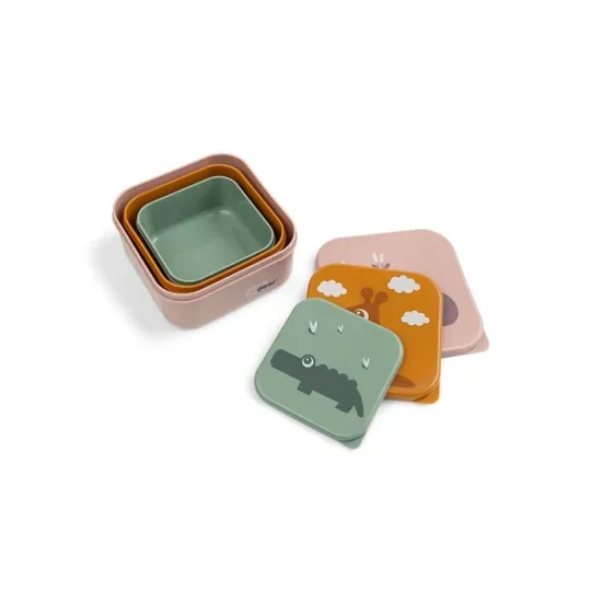 Μπωλ με Καπάκι Σετ 3τεμ Deer friends Powder mix Done By Deer