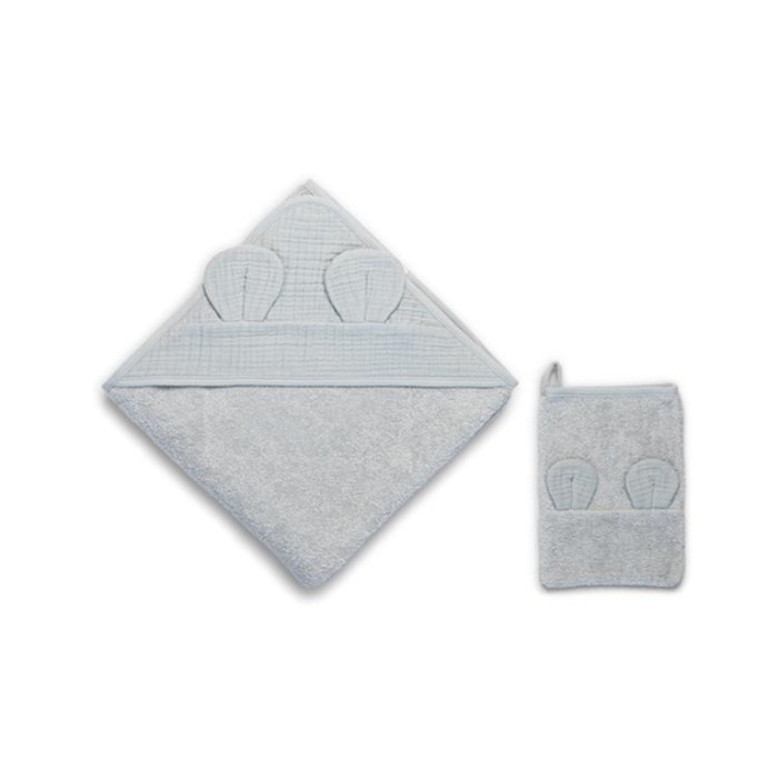 Μπουρνούζι Κάπα & Γάντι Μπάνιου 90x90 Dove Grey Funna Baby Μπουρνούζι Κάπα & Γάντι Μπάνιου 90x90 Dove Grey Funna Baby