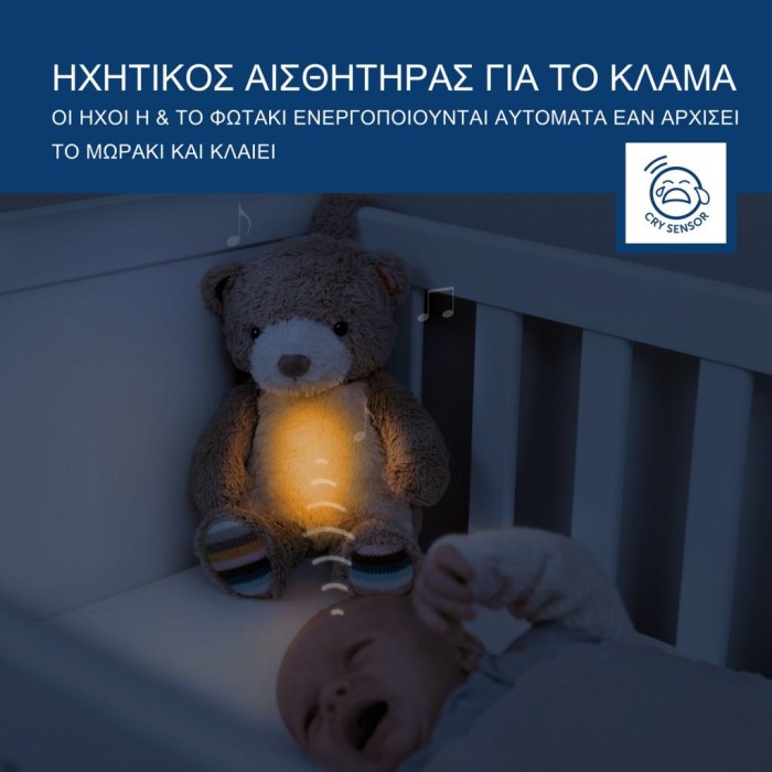 Μπρούνο Αρκουδάκι εγγραφής φωνής και αναπαραγωγή λευκών ήχων και φως Zazu Μπρούνο Αρκουδάκι εγγραφής φωνής και αναπαραγωγή λευκών ήχων και φως Zazu