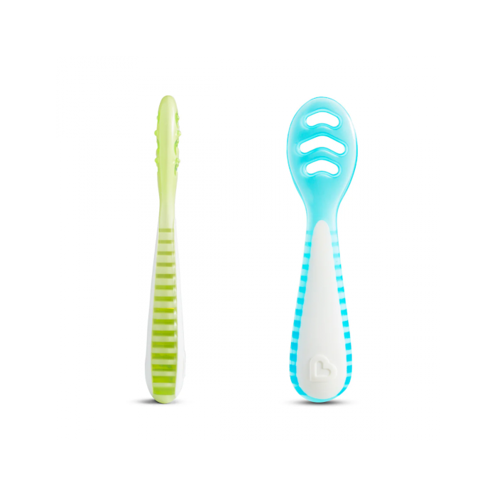 Munchkin Σετ Εκπαιδευτικά Κουταλάκια Gentle Dip Self-Feeding Blue-Green 3τμχ.
