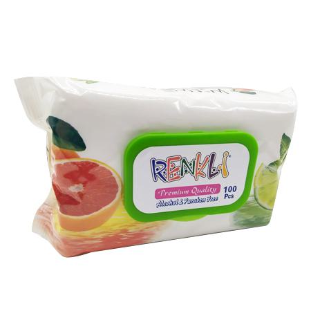 Μωρομάντηλα Με Καπάκι Γκρέιπφρουτ-Λεμόνι 100τμχ Renkli