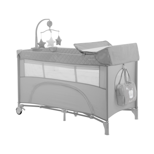 Παρκοκρέβατο 2 Επιπέδων Nighty Night Grey Kikka Boo