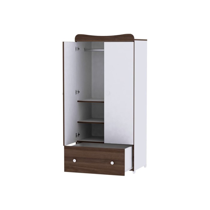 Ντουλάπα Exclusive White/Walnut Lorelli