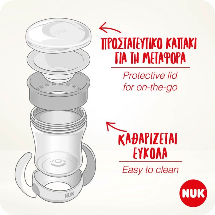 NUK Evolution Mini Magic Cup Κόκκινο- Μωβ 160ml Με Χείλος Και Καπάκι NUK Evolution Mini Magic Cup Κόκκινο- Μωβ 160ml Με Χείλος Και Καπάκι