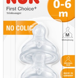 NUK First Choice Plus Θηλές Σιλικόνης Κατά Των Κολικών Σιλικόνης 0-6m Medium 2τμχ