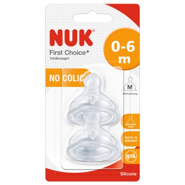 NUK First Choice Plus Θηλές Σιλικόνης Κατά Των Κολικών Σιλικόνης 0-6m Medium 2τμχ NUK First Choice Plus Θηλές Σιλικόνης Κατά Των Κολικών Σιλικόνης 0-6m Medium 2τμχ
