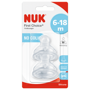 NUK First Choice Plus Θηλές Σιλικόνης Κατά Των Κολικών Σιλικόνης 6-18m Medium 2τμχ NUK First Choice Plus Θηλές Σιλικόνης Κατά Των Κολικών Σιλικόνης 6-18m Medium 2τμχ