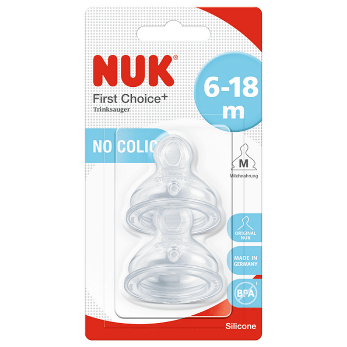 NUK First Choice Plus Θηλές Σιλικόνης Κατά Των Κολικών Σιλικόνης 6-18m Medium 2τμχ NUK First Choice Plus Θηλές Σιλικόνης Κατά Των Κολικών Σιλικόνης 6-18m Medium 2τμχ