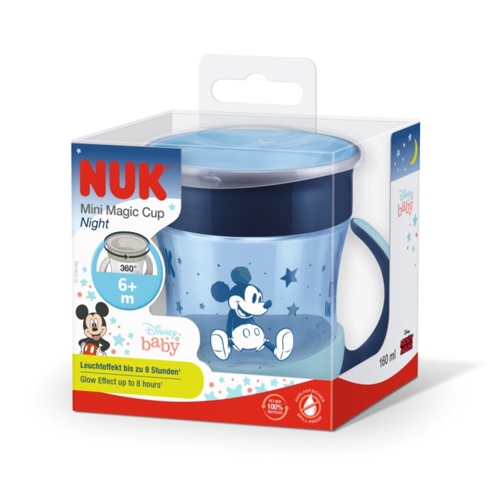 NUK Mini Magic Cup Night Mickey 160ml Με Χείλος Και Καπάκι NUK Mini Magic Cup Night Mickey 160ml Με Χείλος Και Καπάκι