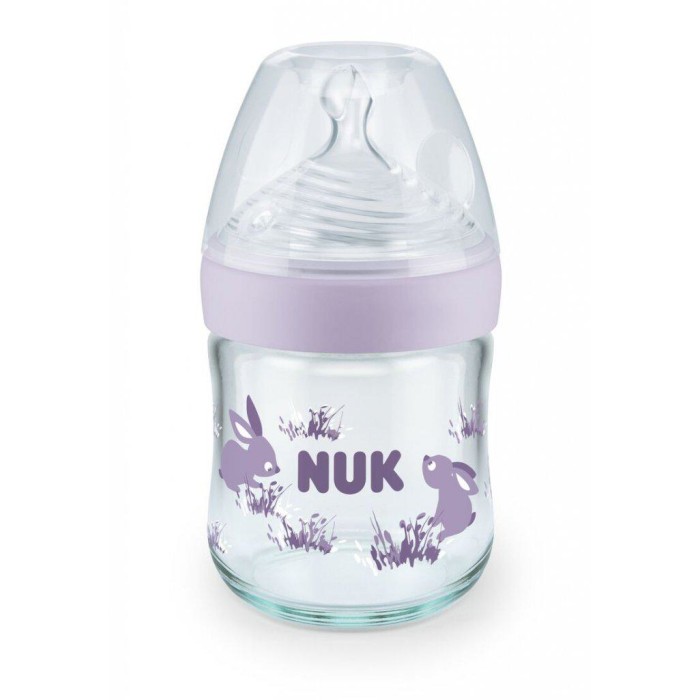 NUK Nature Sense Μπιμπερό Γυάλινο Μωβ 120ml Με Δείκτη Ελέγχου Θερμοκρασίας NUK Nature Sense Μπιμπερό Γυάλινο Μωβ 120ml Με Δείκτη Ελέγχου Θερμοκρασίας