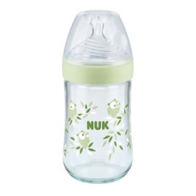 NUK Nature Sense Μπιμπερό Γυάλινο Λαχανί 240ml Με Δείκτη Ελέγχου Θερμοκρασίας NUK Nature Sense Μπιμπερό Γυάλινο Λαχανί 240ml Με Δείκτη Ελέγχου Θερμοκρασίας