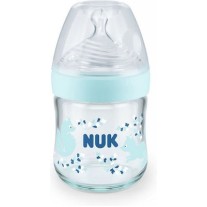 NUK Nature Sense Μπιμπερό Γυάλινο Γαλάζιο 120ml Με Δείκτη Ελέγχου Θερμοκρασίας NUK Nature Sense Μπιμπερό Γυάλινο Γαλάζιο 120ml Με Δείκτη Ελέγχου Θερμοκρασίας