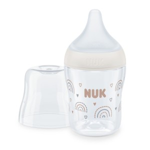 Nuk Perfect Match Μπιμπερό Γυάλινο Temperature Control 120ml Με Θηλή Σιλικόνης 0+m Rainbow