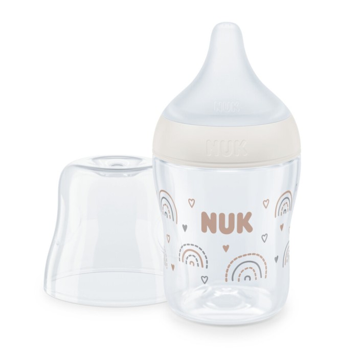 Nuk Perfect Match Μπιμπερό Γυάλινο Temperature Control 120ml Με Θηλή Σιλικόνης 0+m Rainbow