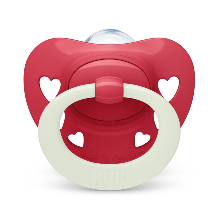 Nuk Πιπίλα Signature Night Σιλικόνης 0-6m Κόκκινο Nuk Πιπίλα Signature Night Σιλικόνης 0-6m Κόκκινο