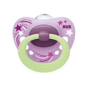 Nuk Πιπίλα Signature Night Σιλικόνης 0-6m Μωβ Αστεράκια Nuk Πιπίλα Signature Night Σιλικόνης 0-6m Μωβ Αστεράκια