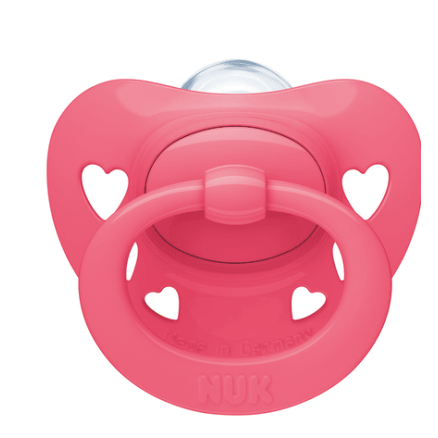 Nuk Πιπίλα Signature Σιλικόνης 18-36m Ροζ Καρδιές