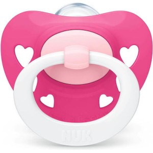Nuk Πιπίλα Signature Σιλικόνης 6-18m Φούξια Καρδούλες Nuk Πιπίλα Signature Σιλικόνης 6-18m Φούξια Καρδούλες