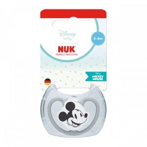 Nuk Πιπίλα Σιλικόνης Perfect Match Air Mickey Γκρι 0-6m