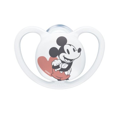 Nuk Πιπίλα Σιλικόνης Space Disney Mickey Λευκό 6-18m